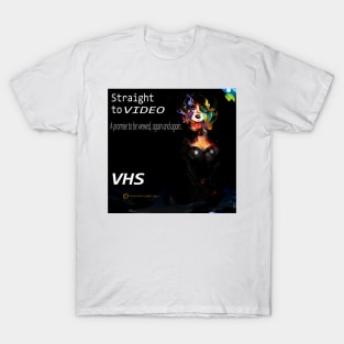 Straight to VIDEO. (1980s VHS Graphics parody. Digital Art.) T-Shirt